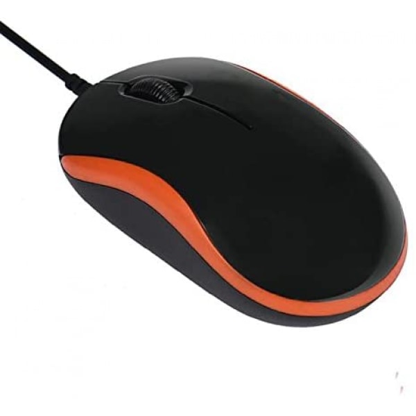 Wired Mini Optical Mouse, Stylish Style USB Portable Office Computer Mouse for PC and Laptop Black