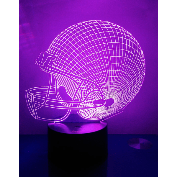 3D Nattlampa LED Illusionlampa Sängbord Bordslampa, ATTOE 7 Färgväxlande Ljus med Akrylplatt & ABS-bas & USB-laddare som Heminredning