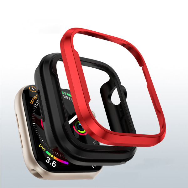 Robust etui kompatibel med Apple Watch 44mm serie SE/6/5/4 militær allround hård TPU beskyttelsescover stødsikkert bumper