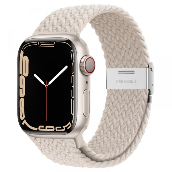 För flätad ögla för Apple Watch Band 42 mm 44 mm 45 mm Kvinnor/Män, Solace Elastics Stretch Nylon Sport Strap armband för iWatch band serie 7 6 5 4