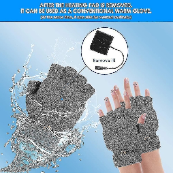 Usb-lämmitetyt hanskat, sähkölämmitteinen hanskat täysi ja puoli sormi lapanen