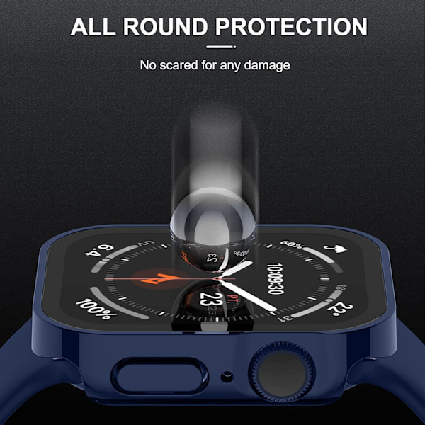 2 kpl koteloa Apple Watch Series 4/5/6/SE 44mm:lle karkaistusta lasista valmistetulla näytönsuojalla, ultraohut iskunkestävä HD-kirkas kalvosuoja