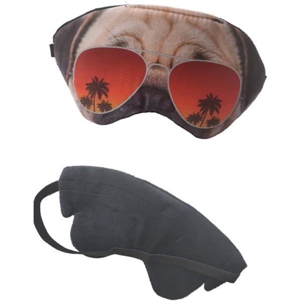 3D Söt Djur Rolig Sovmask för Män Kvinnor, Mjuk Plysch Katt Hund Ögonbindel Sovmask Ögonskugga för Flygresor Yoga Kontor