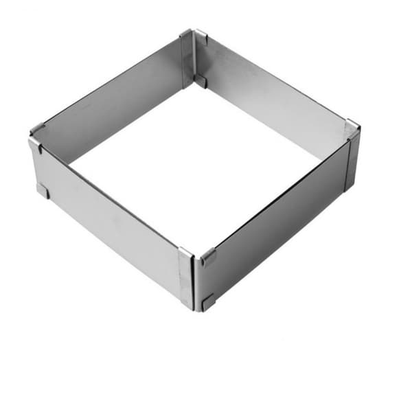 Justerbar kakeringform 2-delt sett, 6-12 tommer kake mousse ring rustfritt stål (rund+firkantet)