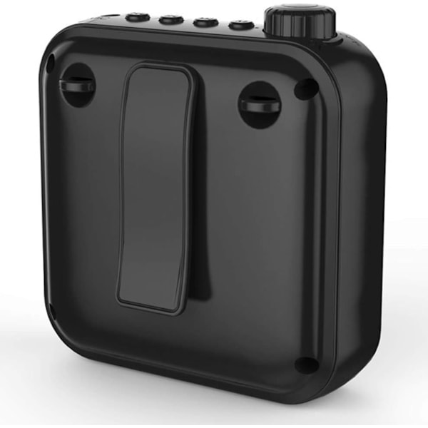 Röstförstärkare 12W Uppladdningsbart PA-system (1200mAh) med Trådbunden Mikrofon för Lärare, Tränare, Turguide och Mer (Svart)