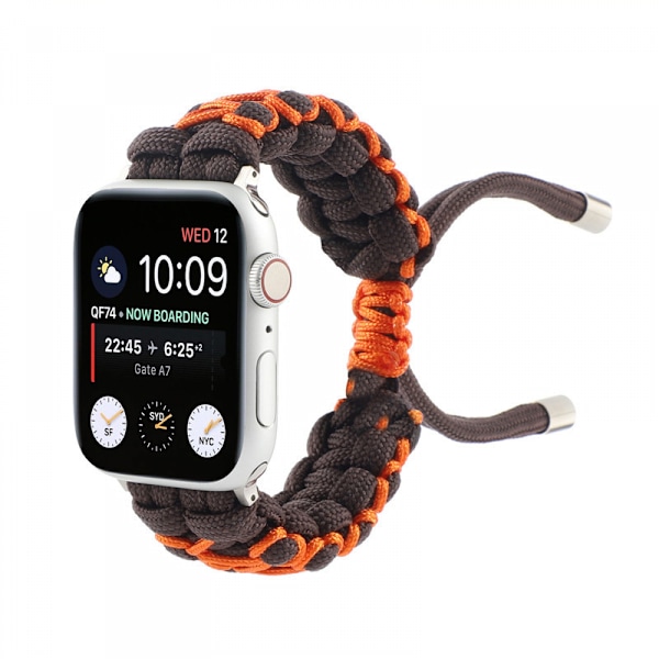 Paracord Watch Band Justerbar Flettet Rem for Apple Watch 42/44/45mm Håndleddsrem Nylon Flettet Watch Band Erstatning