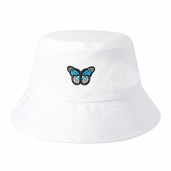 Unisex Fashion Brodert Bøttehatt Sommer Fiskerlue for Menn Kvinner Tenåringer