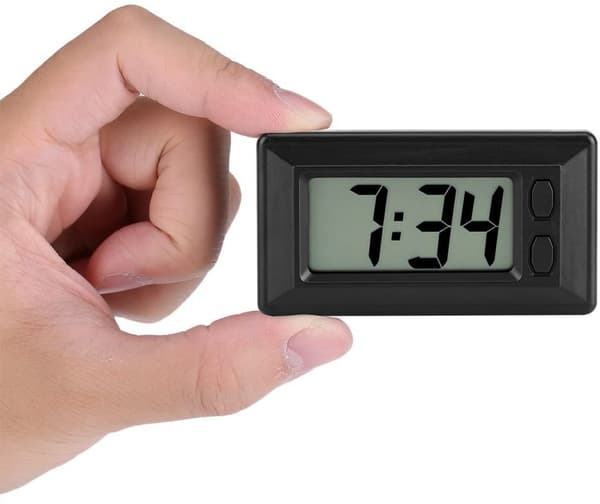LCD Digital Klocka Bil Instrumentbräda Skrivbord Elektronisk Klocka Datum Tid Kalender Display