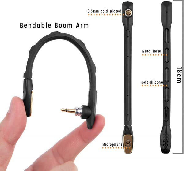 Til A40 Mic, Mikrofonudskiftning til Astro A40 / A40 TR Gaming Headset på PS5, PS4, Xbox One, PC, Mac, Telefon, Støjreducerende 3,5 mm Guld