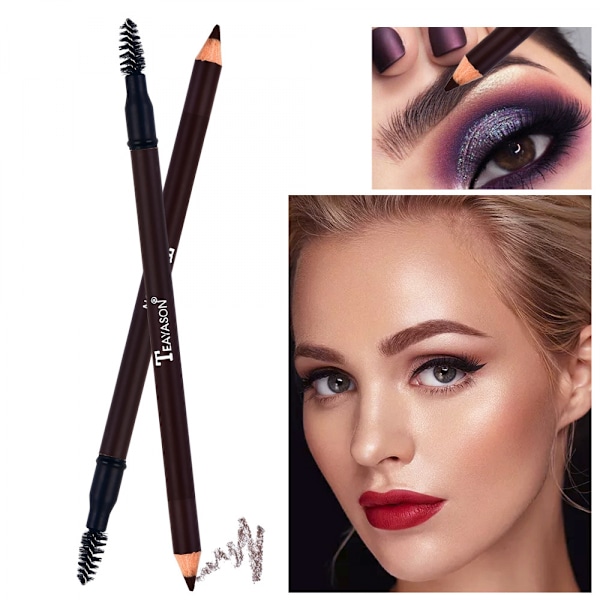 3 st Ögonbrynspenna Eyeliner Set, Vattentät ögonbrynspenna, lätt att färga