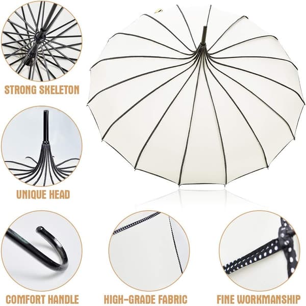 Pagoda Peak Old-fashioned Ingenuity Parasol (Elfenben) Ivory