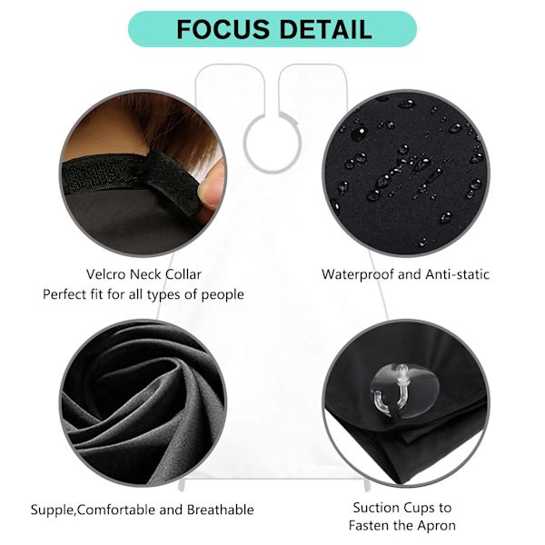 Skäggförkläde, skäggfångare för män rakning och trimning, non-stick skägg cape groomingduk, med 3 sugkoppar, bästa presenter till fars dag