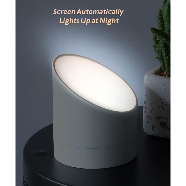 Reversibel digital väckarklocka med nattlampa för sovrum (vit) White