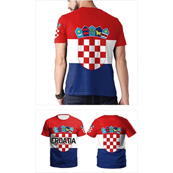 Fotbollströja fotbolls-VM för män Fotboll T-shirt Toppar Fan 2022 (Kroatien XL)