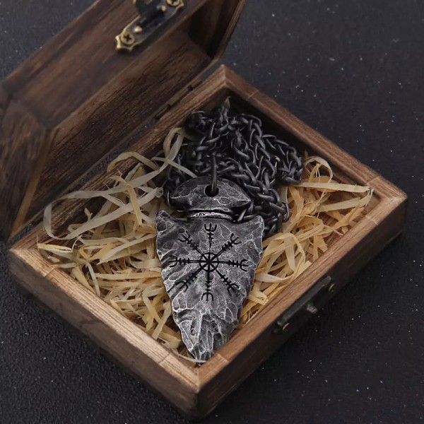 Vikinge Smykker, Antik Smedejernsfarvet Rustfrit Stål Vikinge Talisman Vedhæng Halskæde, Vikinge Smykker Gave til Mænd