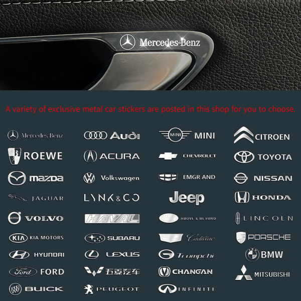 Bil metal bil klistermærker kreative bil logo dekorative klistermærker personlige klistermærker-Citroen-Sølv/6 stykker