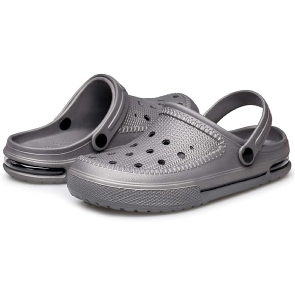 Unisex Hage Clogs Vannsko Strandsko Tøfler Sandaler Luftpute Lett Komfortabel Grey 11inch 9 Women/8 Men