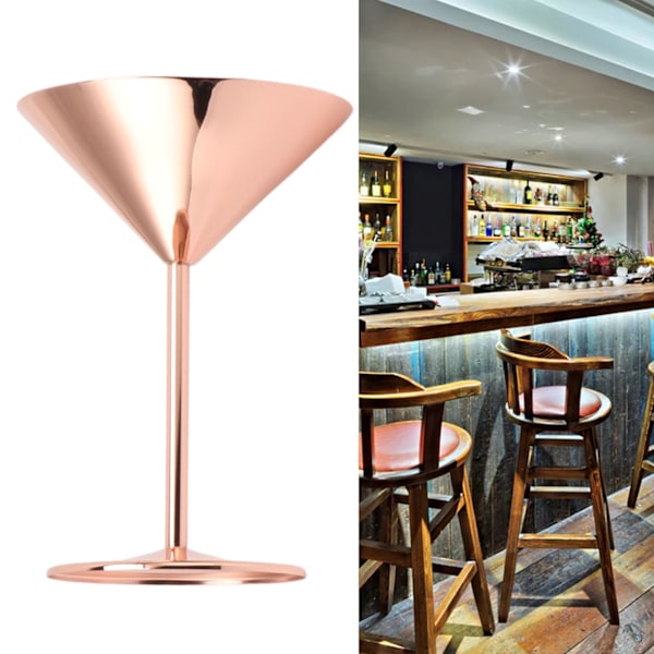 Rustfrit elegante moderne martiniglas i rustfrit stål til hoteller og barer