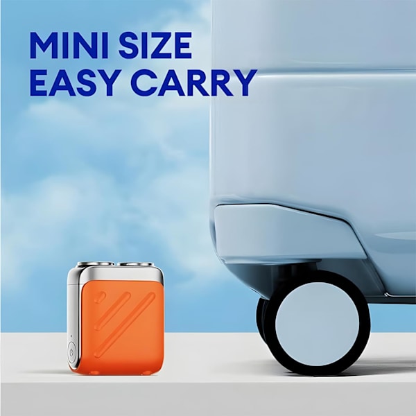 Elektrisk Mini Bærbar Razor, R-12 Bærbar Kuffert Design Dobbelt-Ring Magnetisk Cutter, Vandafvisende Lomme Skægtrimmer til Mænd (Orange)