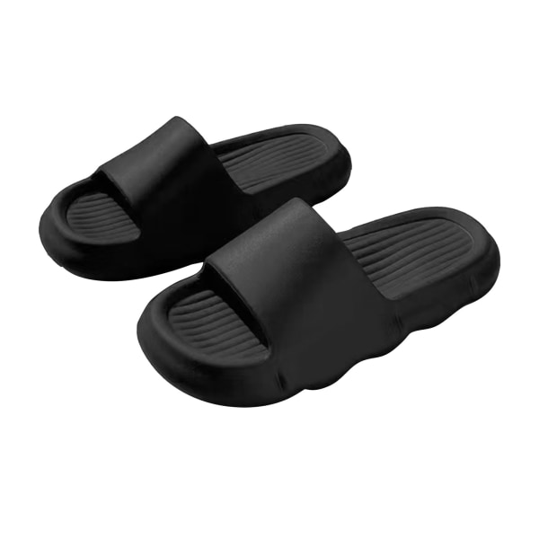 Herr Pillow Tofflor Snabbtorkande Supermjuka Halkfria Studsande Duschtofflor Sandaler för Inomhusbruk Black 42-43