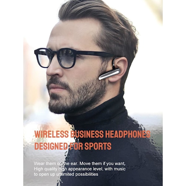 Bluetooth-headset, Trådlöst Bluetooth 5.0 Hörlurar Handsfree med Stereo Mikrofon, 8 Timmars Spela Tid