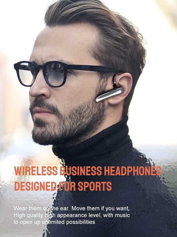 Bluetooth-hodetelefoner, trådløse Bluetooth 5.0 ørepropper med håndfri mikrofon, 8 timers spilletid