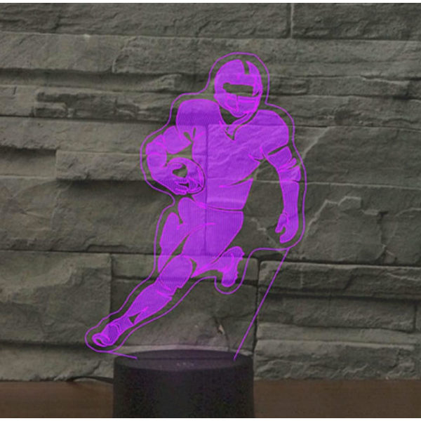 3D Fotbollsspelare Fjärrkontroll 16 Färger Nattlampor Illusion Akryl LED Bord Sängbordlampa Barn Sovrum Skrivbordsdekoration Födelsedagspresenter Leksak