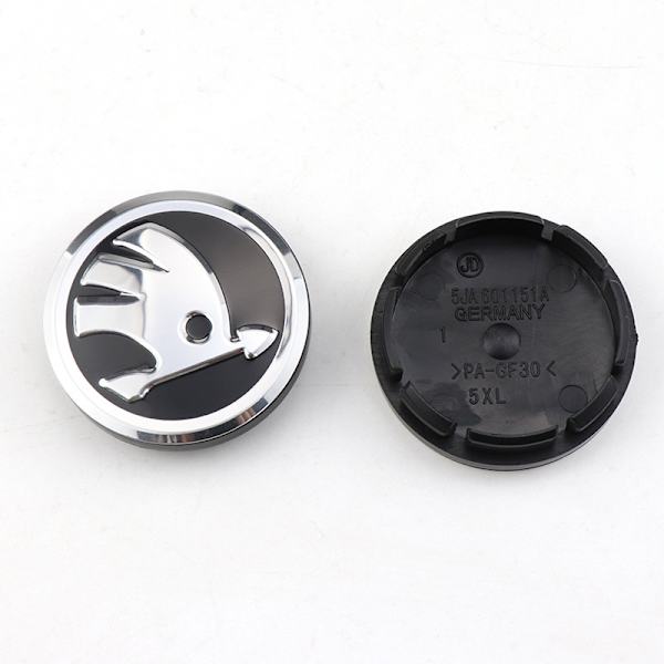 Passar Skoda 57/56MM SKODA Xinrui Mingrui hjulnavslock - silver modell (fyra förpackningar)