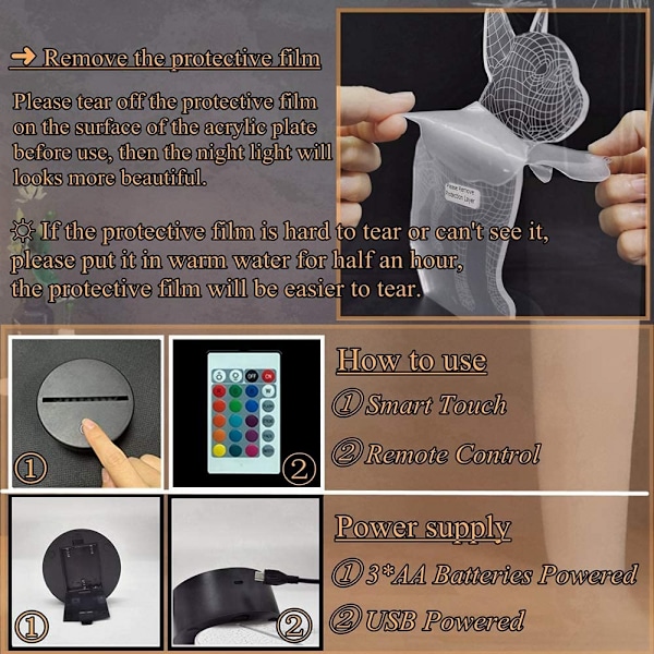 Løven 3D nattelys, Simba børns LED nattelys til soveværelse, touch & fjernbetjening, USB-drevet, flerfarvet fødselsdag ferie dekoration belysning