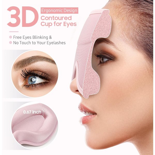 Sovmask, Premium Ögonmask för Sömn, Totalt Mörkläggande, Supermjuk Komfort, Justerbar Passform, Uppgraderad 3D Ergonomisk Design Sleepi