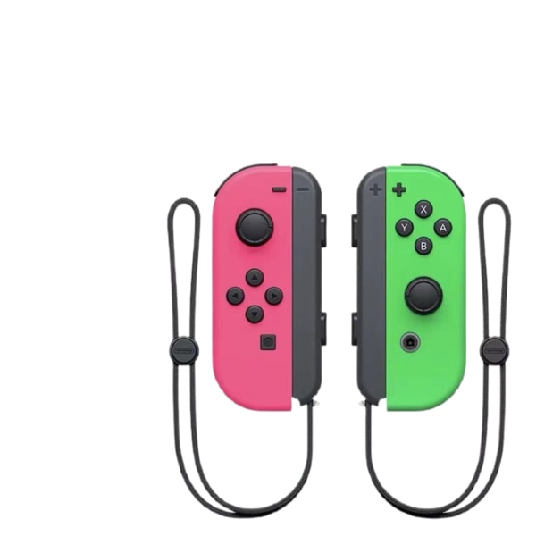 Nintendo switch-controller Joycon trådløs Bluetooth-spilcontroller fjernopvågning med reb pink+green