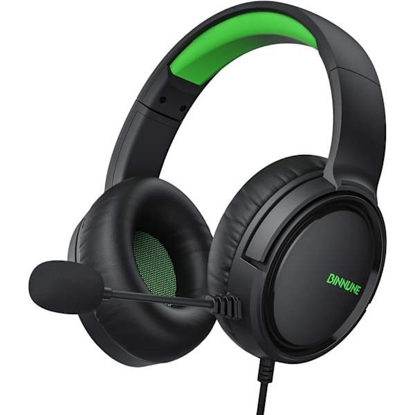 Gaming Headset med mikrofon for Xbox Series X|S Xbox One PS4 PS5 PC Switch, kablet Audifonos Gamer Hodetelefoner med mikrofon Xbox 1 Playstation 4|5 Black Green