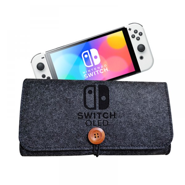 Bärbar reseväska för Nintendo Switch Oled-modeller och Nintendo Switch, ultratunn filt väska med 5 spelkassetthållare