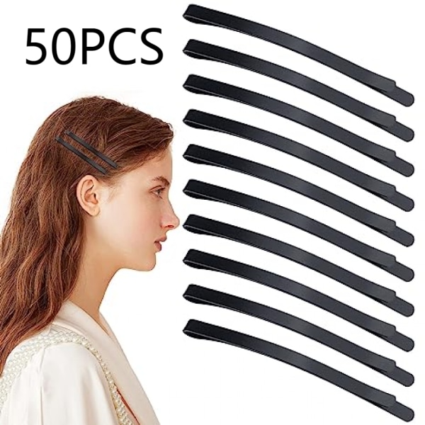 50 Pcs Pins, 3.34 Inch Metal Hair Clips Hair Pin Pins Hairpins Hair Accessories For Women Thick Long Updo Hair Style-Black