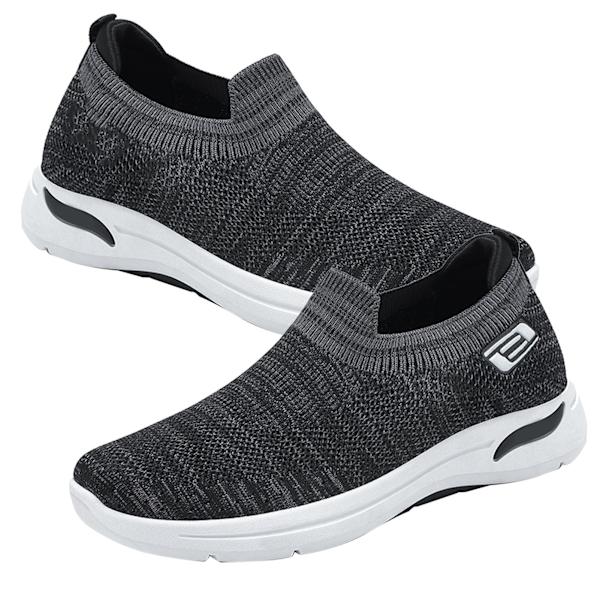 Herr Mesh Sneakers Andas Bekväm Dämpning Fällbar Resistent Mjuk Sula Stilig Herr Casual Skor Black 40