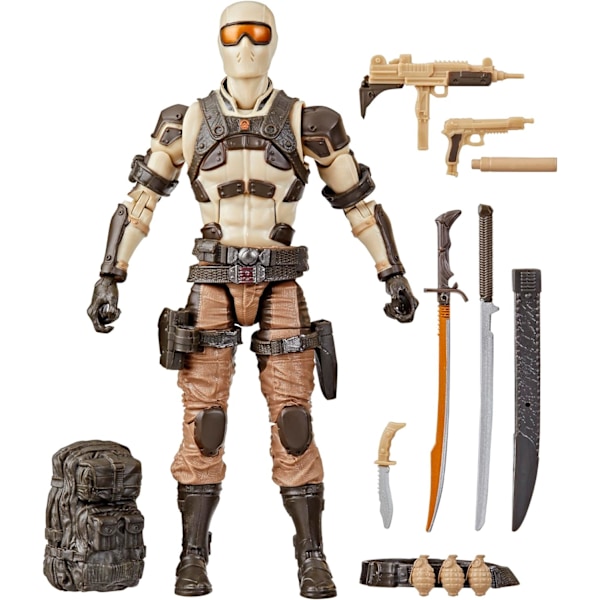 Klassificerad serie Desert Commando Snake Eyes, samlarobjekt G.I. Joe actionfigurer, 92, 6-tums actionfigurer för pojkar och flickor, med 9 tillbehör