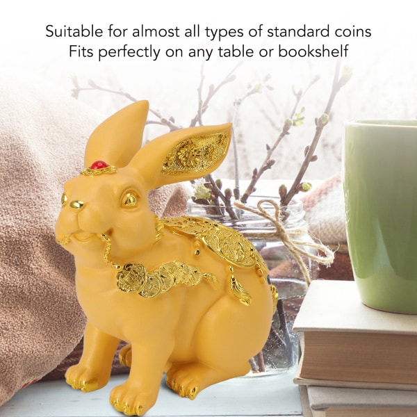 Kanin sparbössa Handgjorda söt dekorativ prydnad hartsfigurer Pengabank för myntsparande