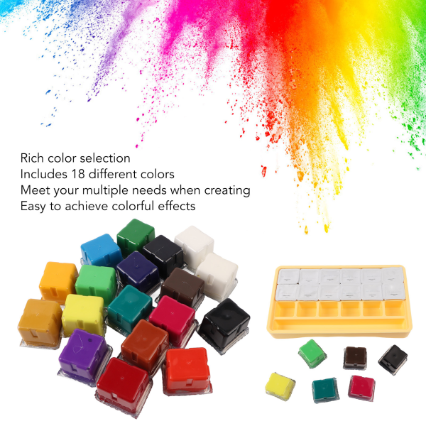 Gouache malingsett flerbruks gelékoppdesign 18 farger 30 ml gouache akvarellmaling for kunstnere studenter barn