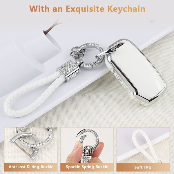 Nøglebeskyttelsescover til Kia Soul Forte Sportage Telluride EV6 tilbehør Girly Soft TPU Bil Smart Keys Shell Case Protector 4 Knapper Bling Nøglering