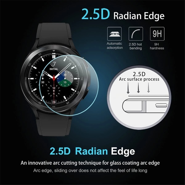 2 st skärmskydd för Samsung Galaxy Watch 5 (44 mm), 2,5D 9H hårdhet skärmskydd härdat glas Smartwatch
