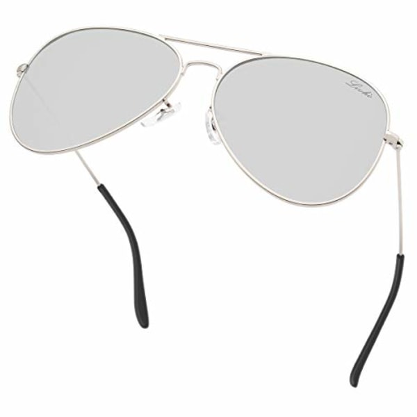 Klassiske polariserede Aviator solbriller UV spejlede linser metal retro nuancer