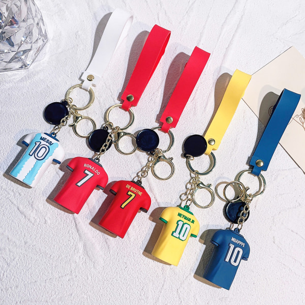 5 st 3d Epoxy Fotbollströja Nyckelring Fotbolls-VM Present VM Souvenir Nyckelring