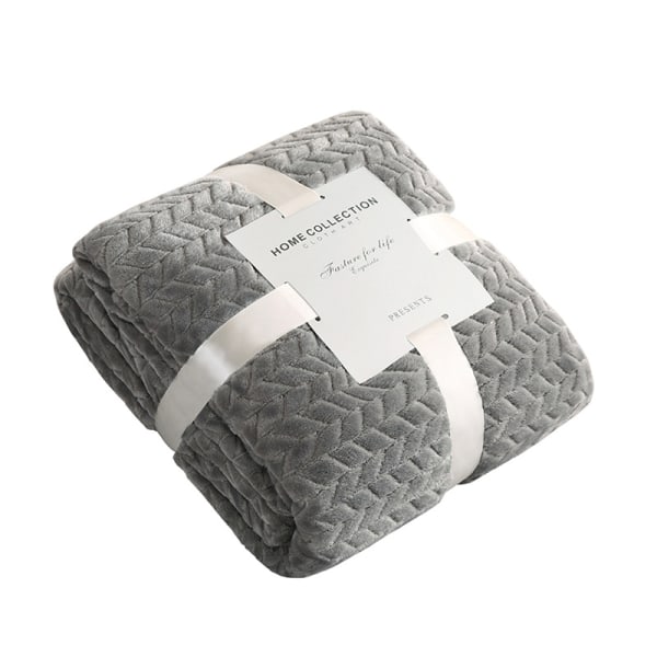 Fleece tæppe til sofa, blødt flanel tæppe, letvægts fuzzy tæpper til sofa seng kontor gray 130*150 CM