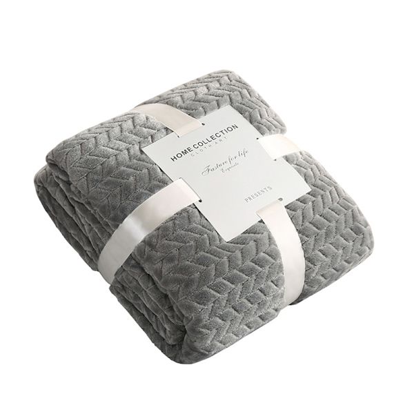 Fleece tæppe til sofa, blødt flanel tæppe, letvægts fuzzy tæpper til sofa seng kontor gray 200*230 CM