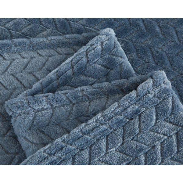 Fleece tæppe til sofa, blødt flanel tæppe, letvægts fuzzy tæpper til sofa seng kontor blue 100*150 CM
