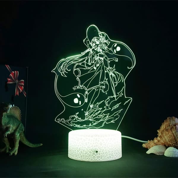 Genshin Impact Figur LED Nattlampa för Hem LED Panelbelysning Dekoration Sovrum Present till Vän
