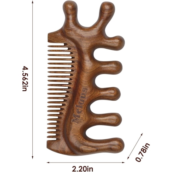 4 i 1 Sandelträ Gua Sha Massager, Skrapningsmassagekam, Meridianverktyg för hår, ansikte, ögonnacke kroppsmassage 1 4 IN 1 Gua Sha Massager