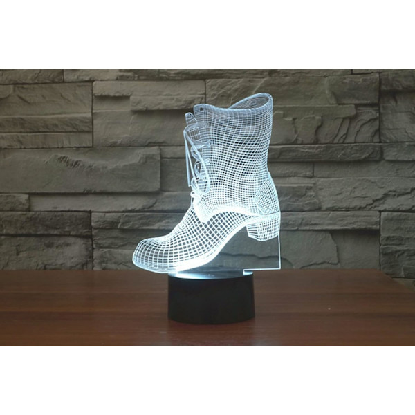 3D Stövlar Fjärrkontroll 16 Färger Nattlampor Illusion Akryl LED Bord Sänglampa Barn Sovrum Skrivbordsdekoration Födelsedagspresenter Leksak för Barn
