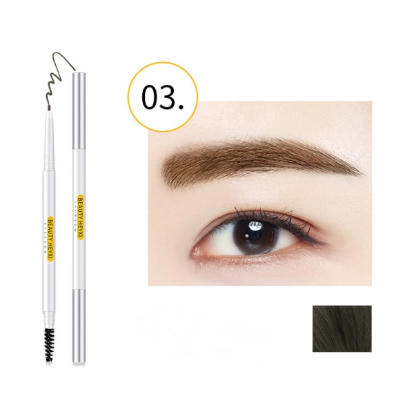 Precision Brow Pencil Ultra Fin Långvarig Dubbel användning Ögonbrynspenna Med Borste För Kvinnor Tjej