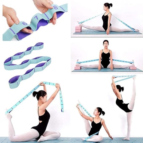 Stretchband för hamstring, stretchband för yoga, elastiskt träningsband, bärrem för yogamatta, stretchband för ben
